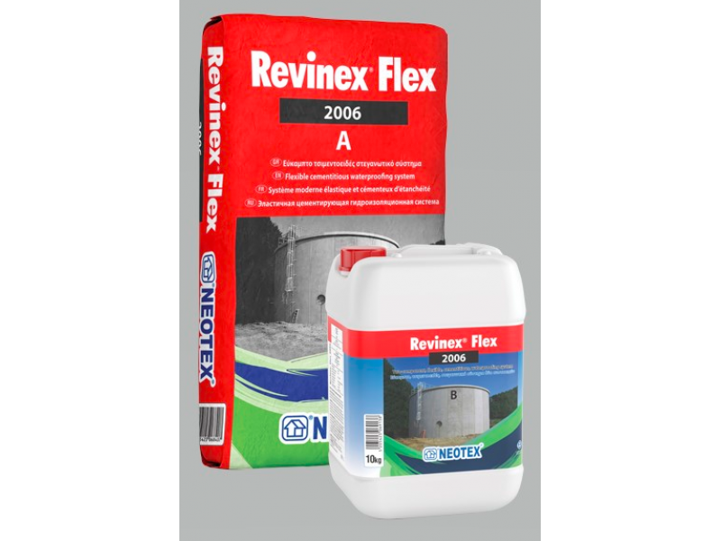 NEOTEX - Revinex Flex 2006 - ΓΚΡΙ - 34kg (A+B) - Εύκαμπτο τσιμεντοειδές ...